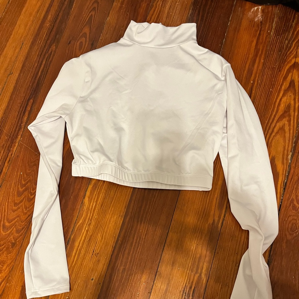 White Cheer Fantastic Metallic Mock Turtleneck.